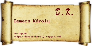 Demecs Károly névjegykártya