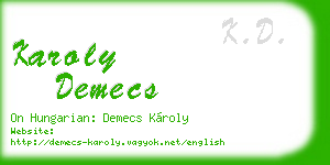 karoly demecs business card